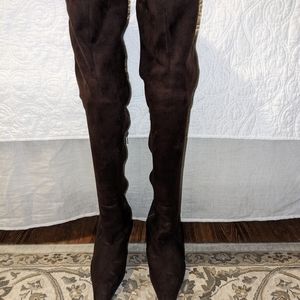 Over the knee micro suede boots